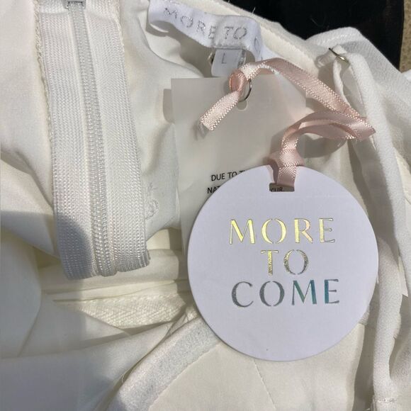 NWT More To Come Adriana Gown White chiffon maxi ruffle Revolve L - Picture 7 of 8